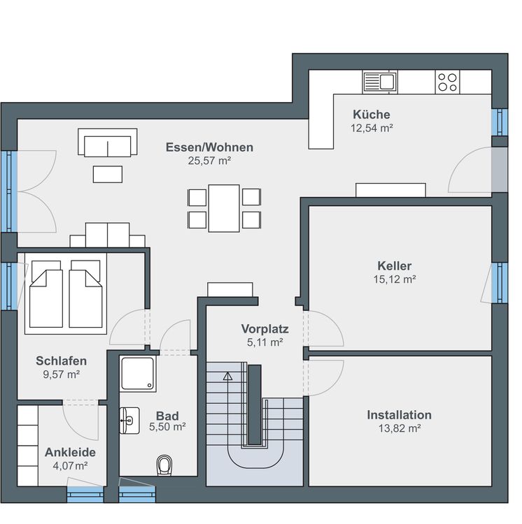 WeberHaus_Grundriss_Keller_Einliegerwohnung