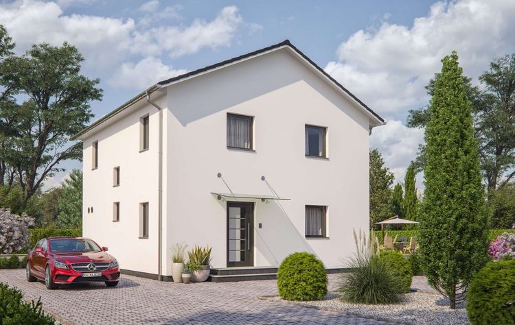 Einfamilienhaus von RENSCH-HAUS. CLOU 135 Satteldach. Außenansicht.