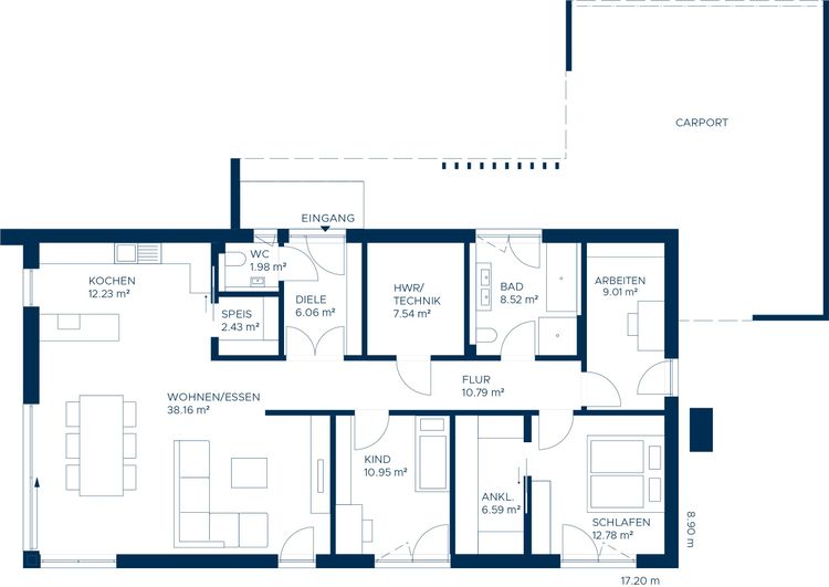 KAMPA Concept 06 Bungalow Grundriss Erdgeschoss