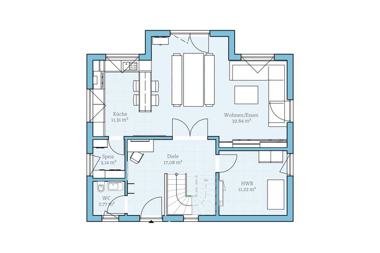 Hanse Haus-Musterhaus Burgoberbach: Grundriss EG