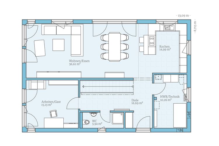 Hanse Haus Variant 25-192 Poing: Grundriss EG 