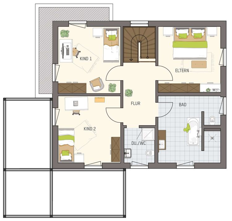 Grundriss Obergeschoss - Musterhaus Frankenberg MEDLEY 3.0