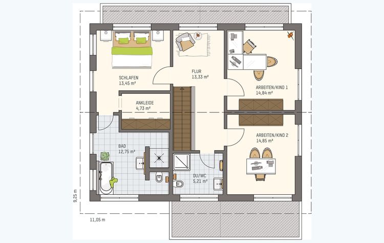 Grundriss Dachgeschoss - Musterhaus Fellbach MEDLEY 3.0