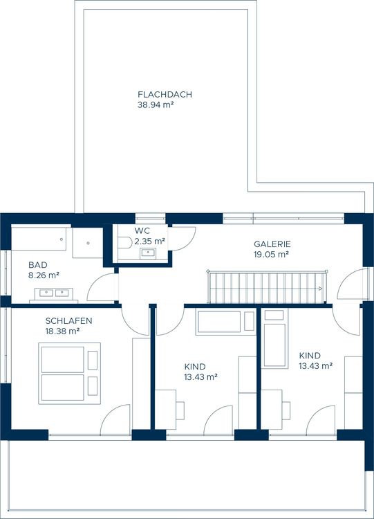 KAMPA Concept 03 Einfamilienhaus Grundriss Obergeschoss