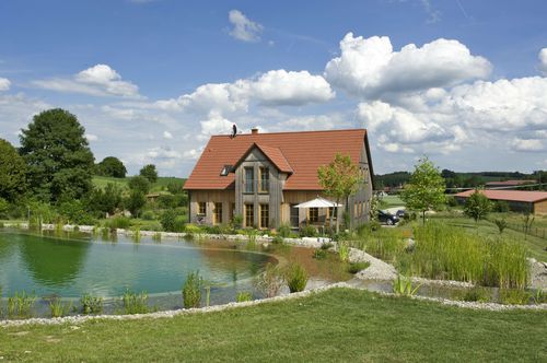 Haus mit Holzverschalung