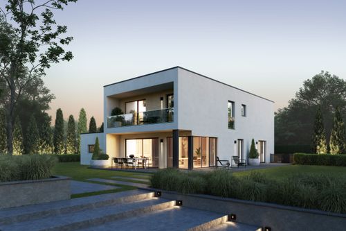 Modernes Einfamilienhaus mit Terrasse und Balkon