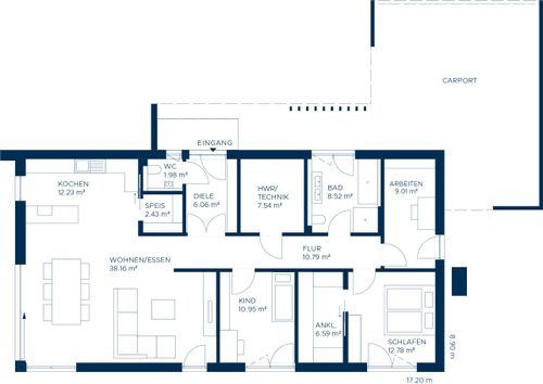 KAMPA Concept 06 Bungalow Grundriss Erdgeschoss